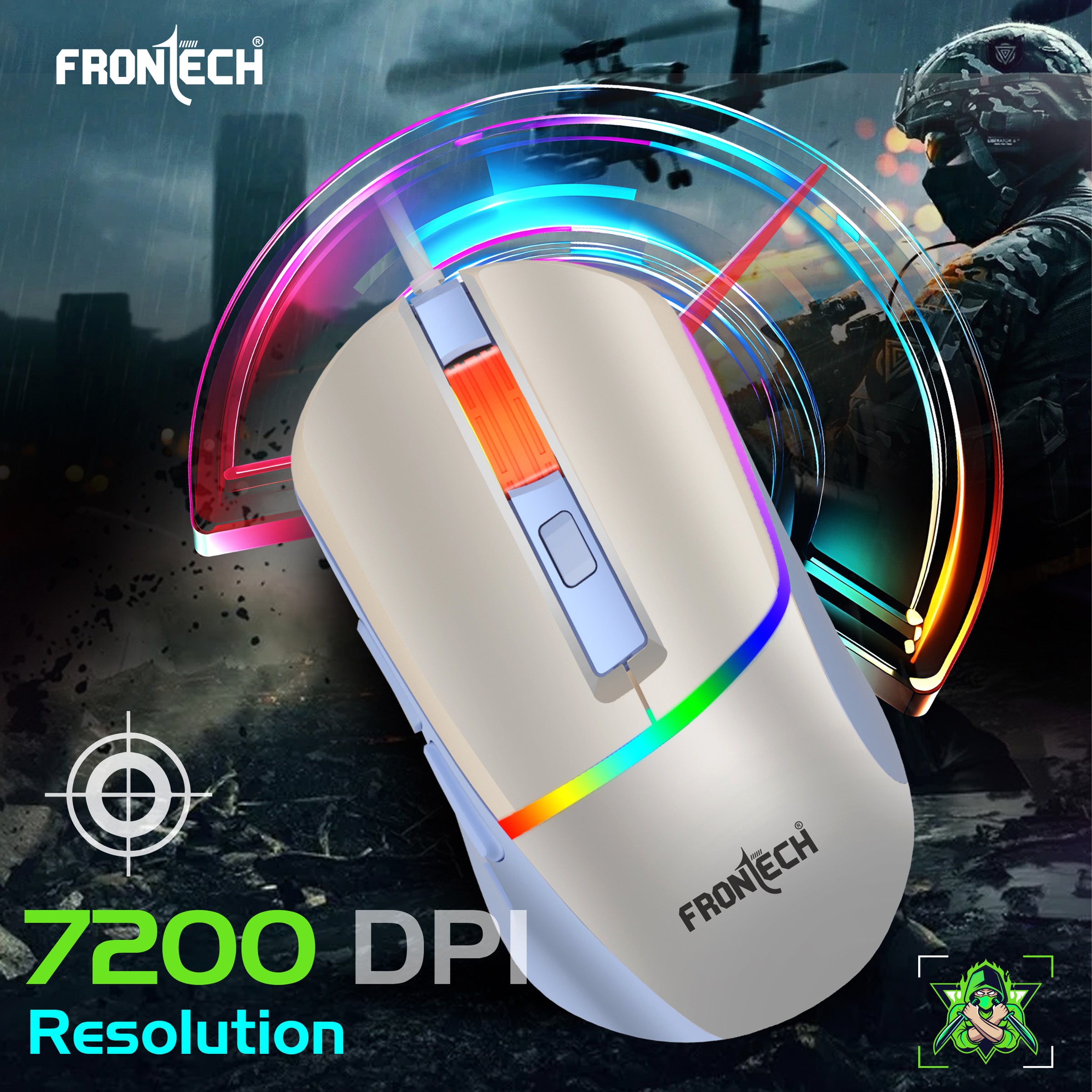 Frontech GM-314WH Wired Gaming Mouse - Ergonomic 7200 DPI RGB. (MS-0105) Frontech GM-314WH Wired Gaming Mouse - Ergonomic 7200 DPI RGB. (MS-0105)